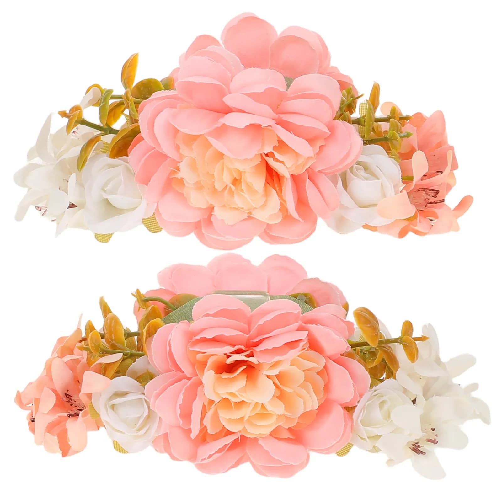 2 flower-shaped hair clips, elegant floral fabric clips for weddings, bridesmaids, wedding parties, women's artificial flowers clasp