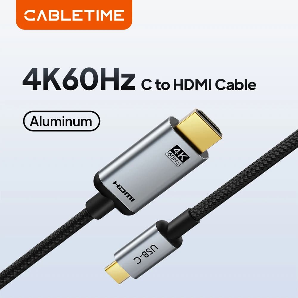 CABLETIME Adattatore Video Thunderbolt 3 4K 60Hz da USB-C a HDMI per MacBook Air Samsung iPhone 17 Laptop TV con porta Type-C