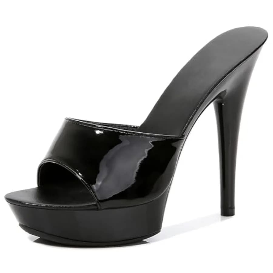 Women Fish Mouth Sky High Heel Platform Sexy Party Slides Round Open Toe Slip On High Heeled Backless Prom Sandals Fashion Stil