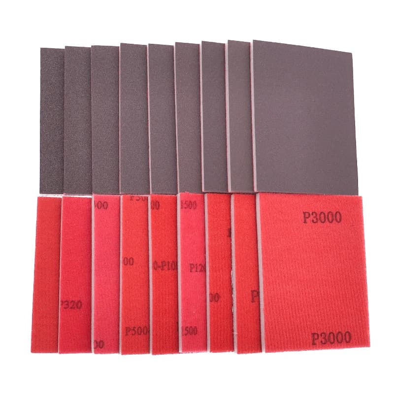 Kit spugna abrasiva 75 × 100MM 20 pezzi assortiti grana 120-3000 bagnato e asciutto per vernice per auto spugna abrasiva modellismo in metallo creazione di vernice