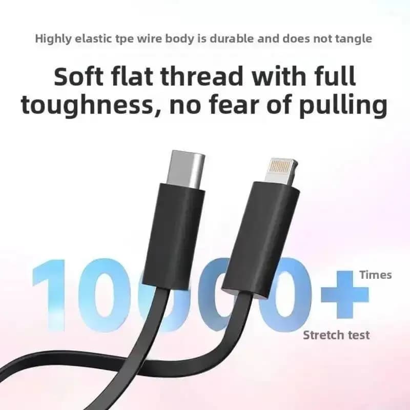 Presa di ricarica rapida USB Type-C da 20 W Porta USB C Adattatore da parete intelligente universale multifunzionale con doppi cavi di ricarica espandibili