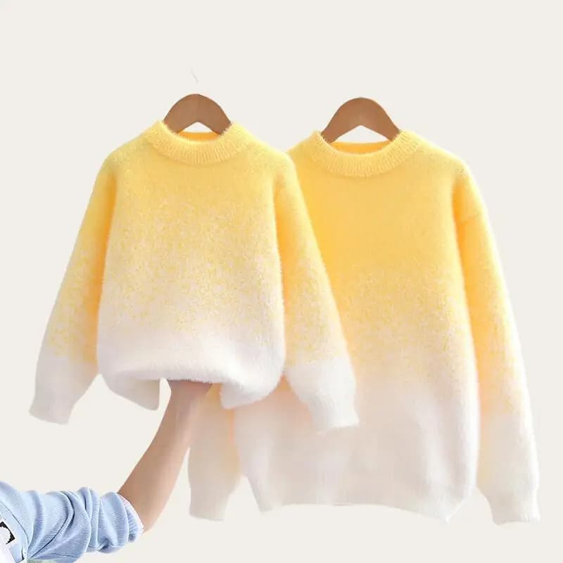 Set di cappotti casual Kawaii Moda Abbigliamento per bambini Maglione per bambini Camicia lavorata a maglia Abiti invernali caldi e spessi Abbigliamento casual per ragazze dei ragazzi