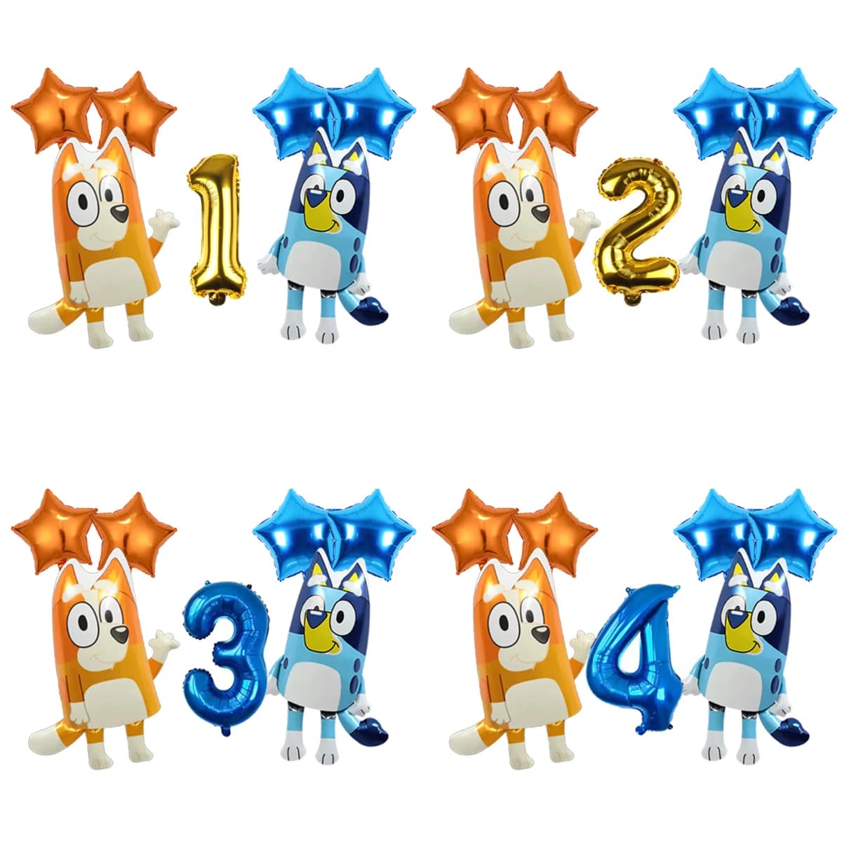 Palloncini in Alluminio della Famiglia Bluey, Set Decorativo con Palloncini a Forma di Cane per Feste di Compleanno e Baby Shower