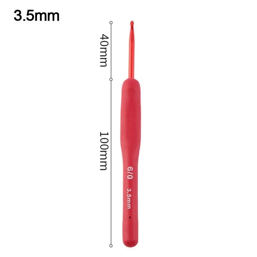 Handicraft Red Crochet Hooks Aluminum Soft Crochet Needles Yarn Weave Tool Scarf