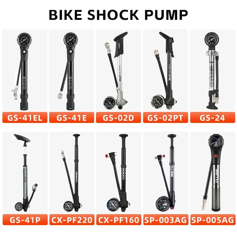 Pompa per ammortizzatore ad aria per bicicletta ad alta pressione 300/600psi per forcella/sospensione posteriore Pompa per bici da strada MTB in lega di alluminio con grande manometro