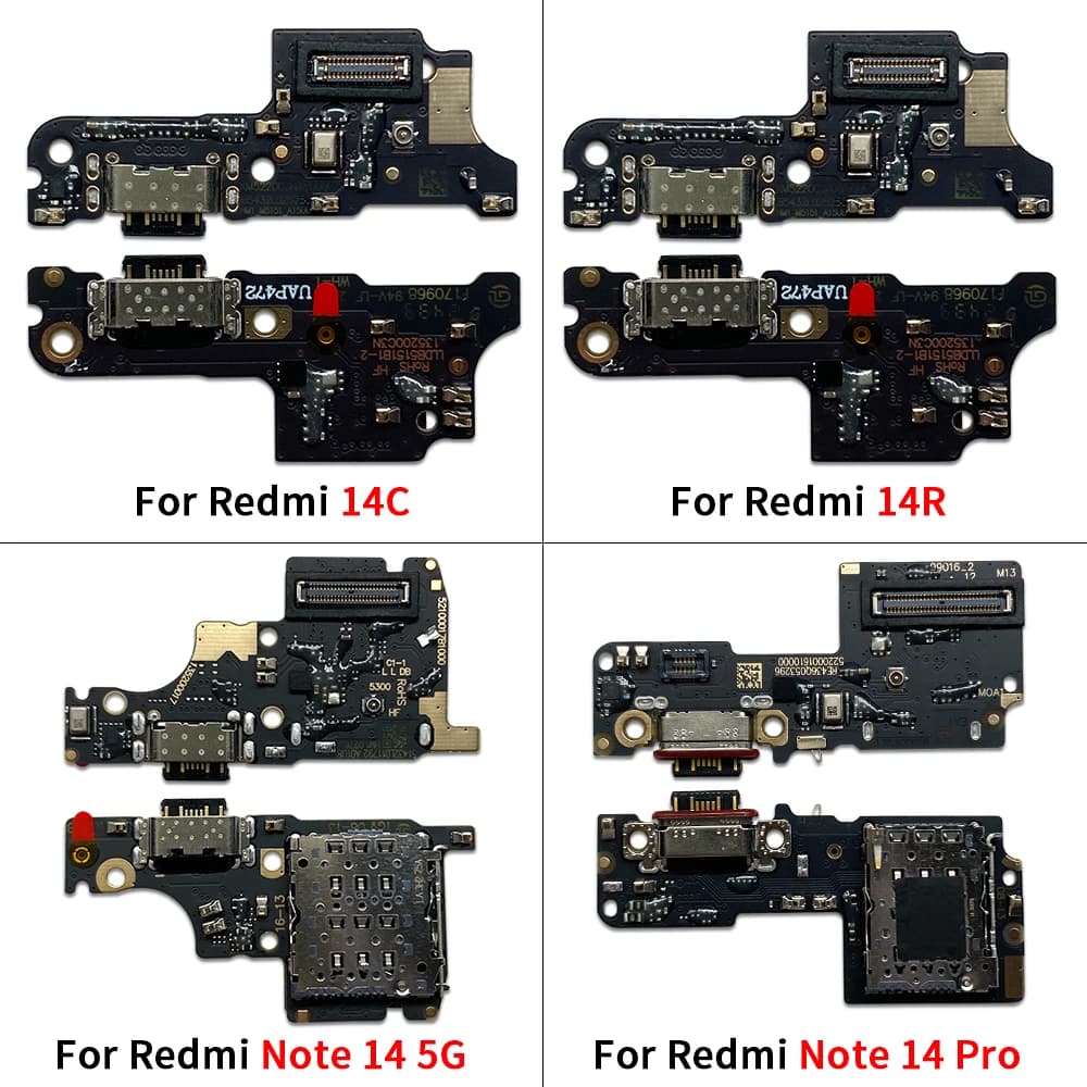 10 pezzi per Xiaomi Redmi 14C Nota 14 5G Nota 14 Pro 14 Pro Plus porta di ricarica USB microfono microfono Dock connettore scheda cavo flessibile
