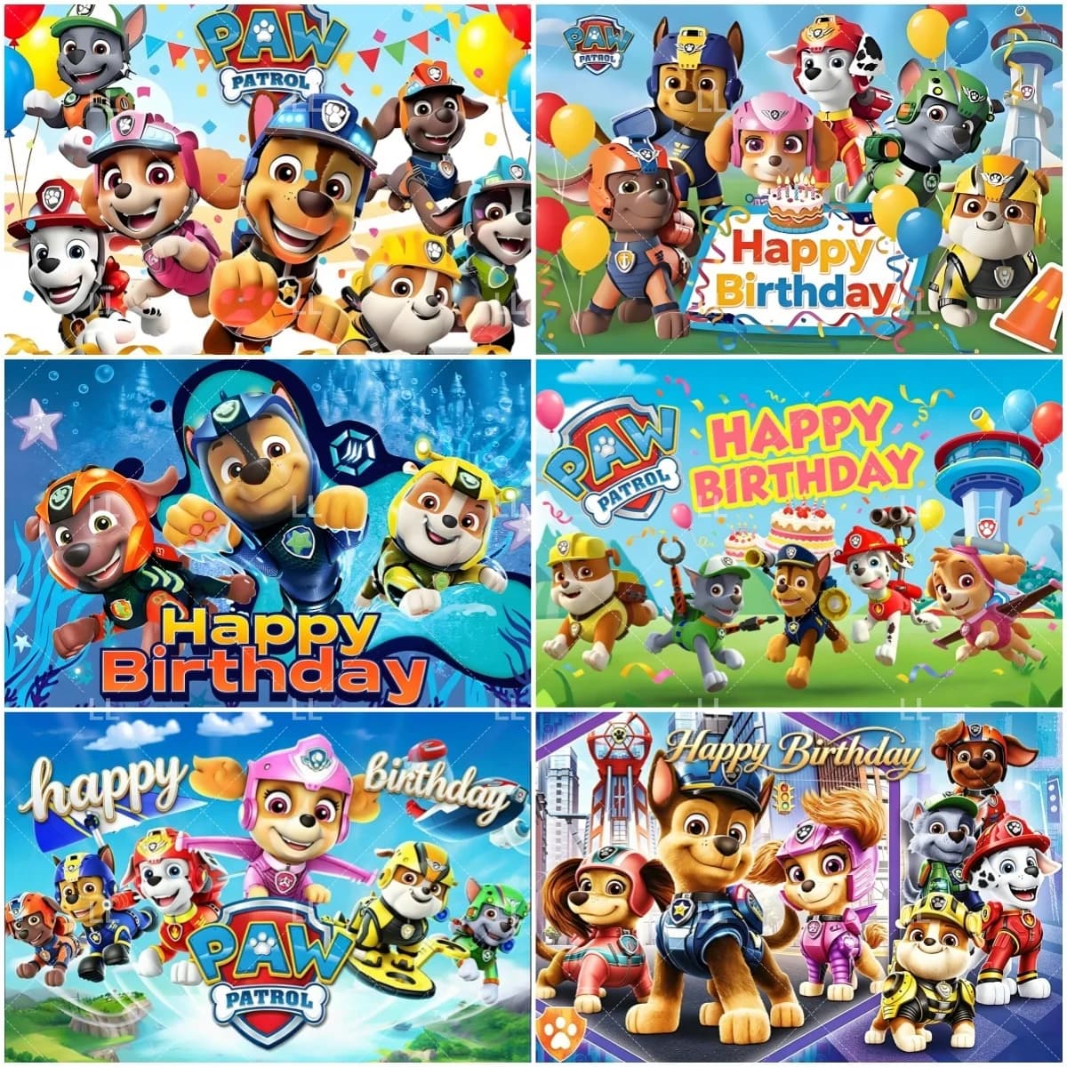 Sfondo Decorativo per Festa di Compleanno a Tema Paw Patrol, Sfondo Fotografico con Cuccioli Cartoon, Accessori per Baby Shower, Regalo per Bambini
