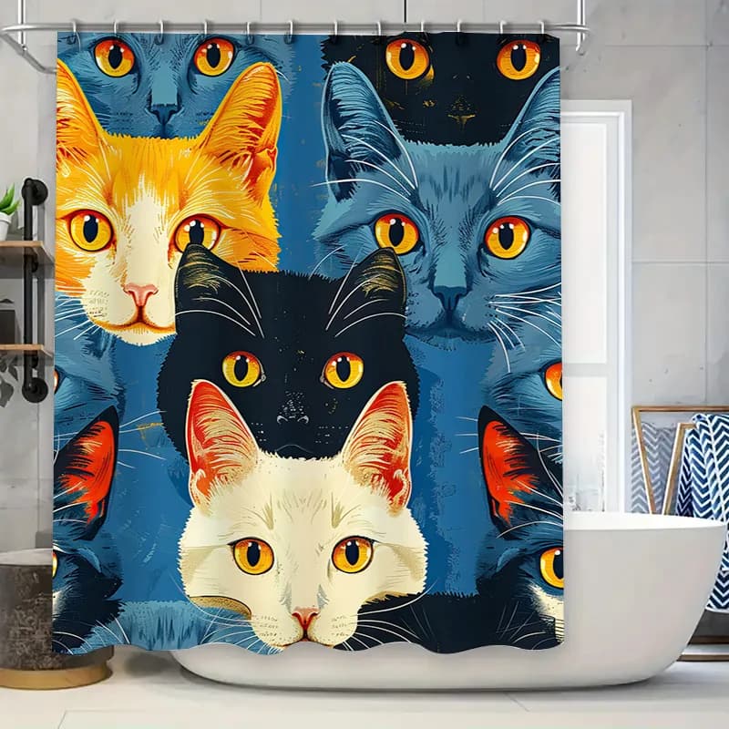Trattamento decorativo per finestre per bagno con tenda da doccia artistica in foresta bianca nera per la decorazione domestica