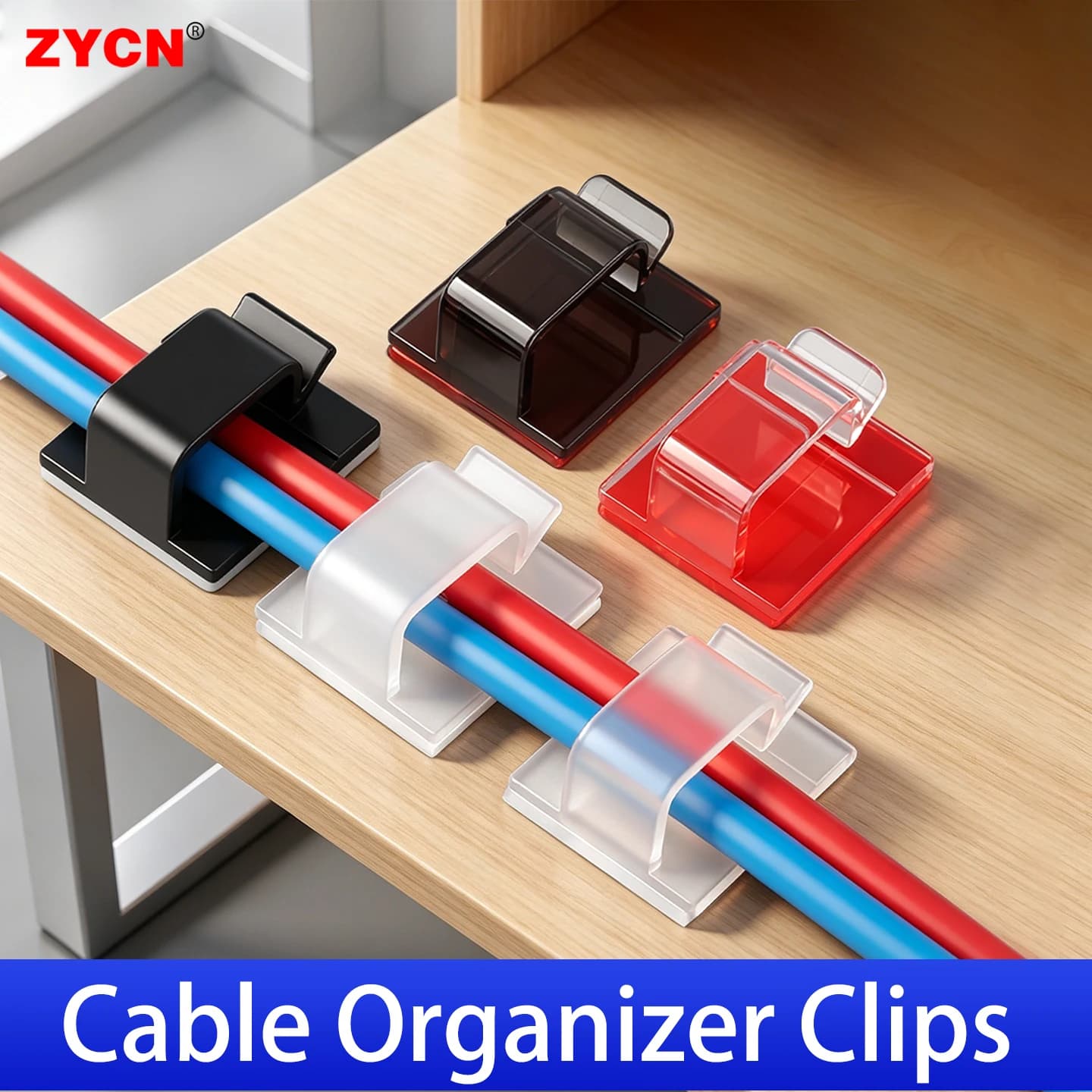 20 Pezzi Clip Organizzatori Cavi, Avvolgicavo, Protezione e Gestione Cavi USB, Ganci Adesivi, Morsetto da Scrivania per Casa e Ufficio