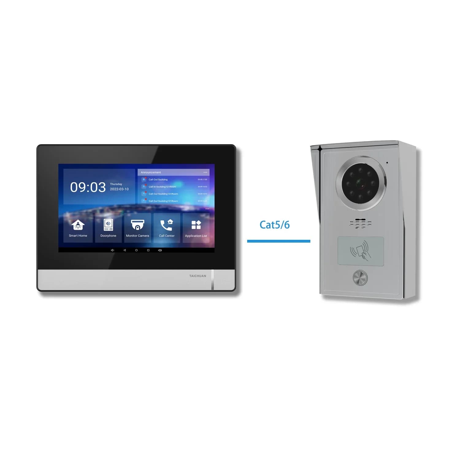 Telecamera per porta citofono Android Villa Pannello di controllo domestico intelligente Tuya da 7 pollici Schermo di controllo della parete domotico Smartlife