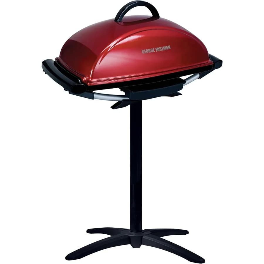 Electric grill for Interior and Exterior with Red Anti-Agent Plate, Grid Sana, Tray Harvests, Fat Reduction, Barbecue Portable
