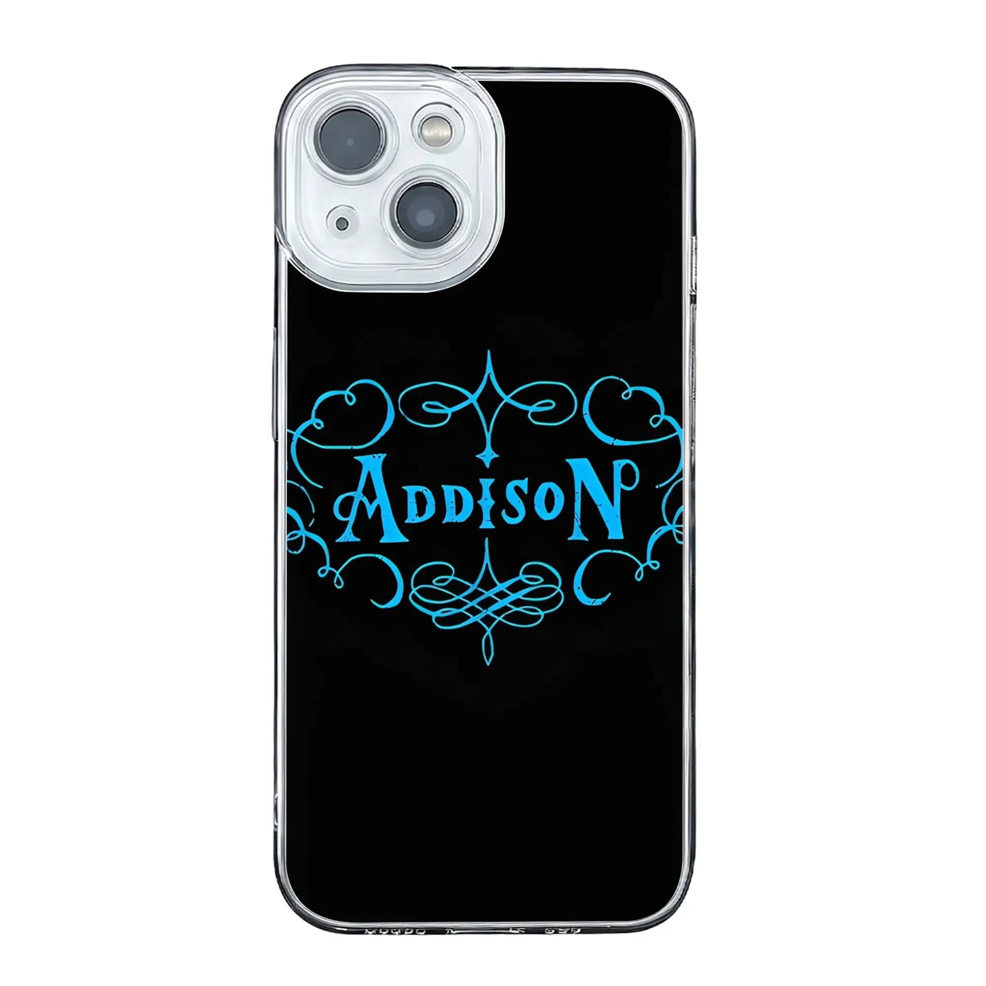 Cover anti-collisione Addison Rae con logo Addison per iPhone 17 16 15 14 13 12 11 Pro Max