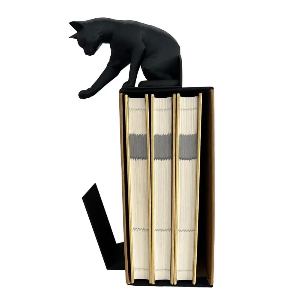 Fermalibri Decorativo a Forma di Zampa di Gatto Nero Opaco, Antiscivolo, Organizzatore da Scrivania, Mensola Nascosta per Libri
