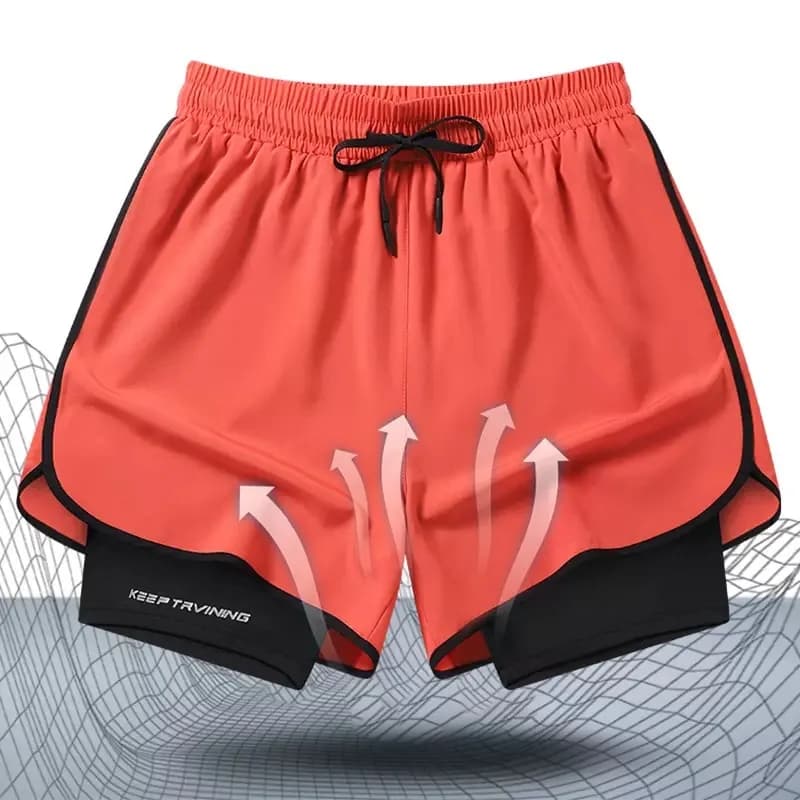 Pantaloncini Sportivi Casual da Uomo per Adulti, Pantaloni Lunghi da Corsa Outdoor ad Asciugatura Rapida per Ragazzi, Pantaloni da Ciclismo Due-in-Uno da Uomo, Pantaloncini per Adolescenti e Bambini