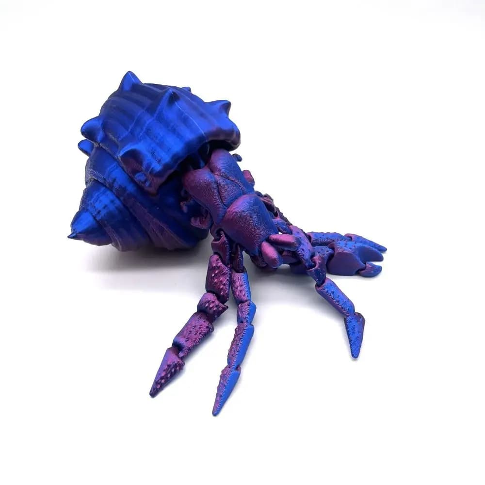 Giunti posizionabili per granchio eremita stampato in 3D rimovibile Conch Shell Simulazione Paguroidea stampata in 3D Giocattoli colorati per granchio articolato 3D