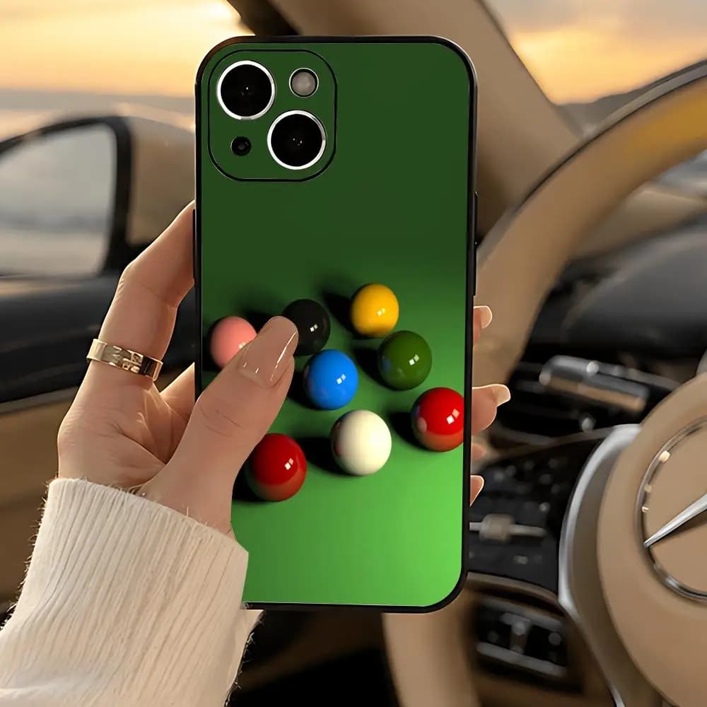 sport s-snooker. Phone Case Black Heavy-Duty Matte Shockproof Soft Case for iPhone 13/14/15/16/17 Pro Max