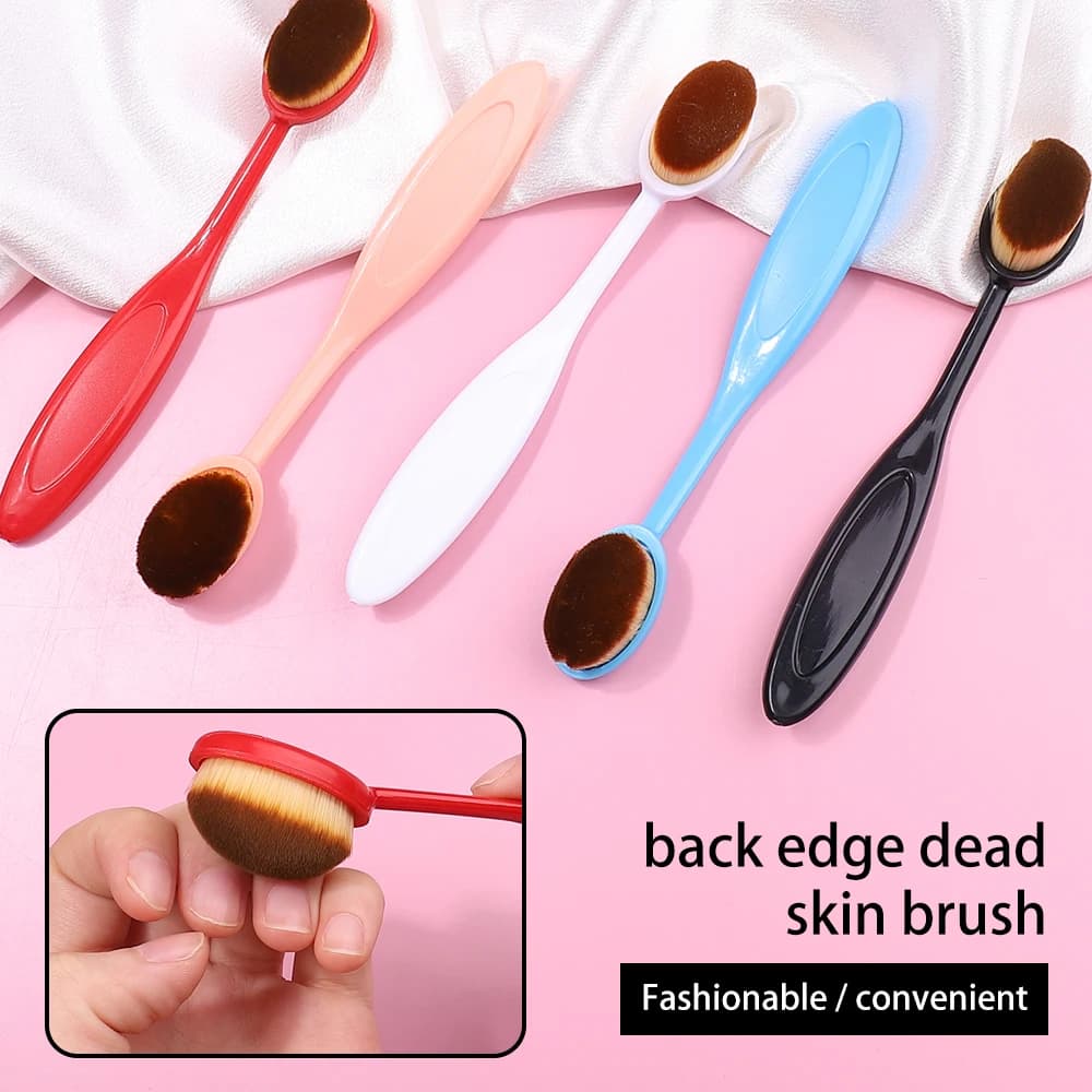 1 pz confezione singola spazzola per polvere per nail art spazzola per polvere portatile lucidatura rimozione unghie rimozione polvere morbida strumento spazzola per pulizia unghie