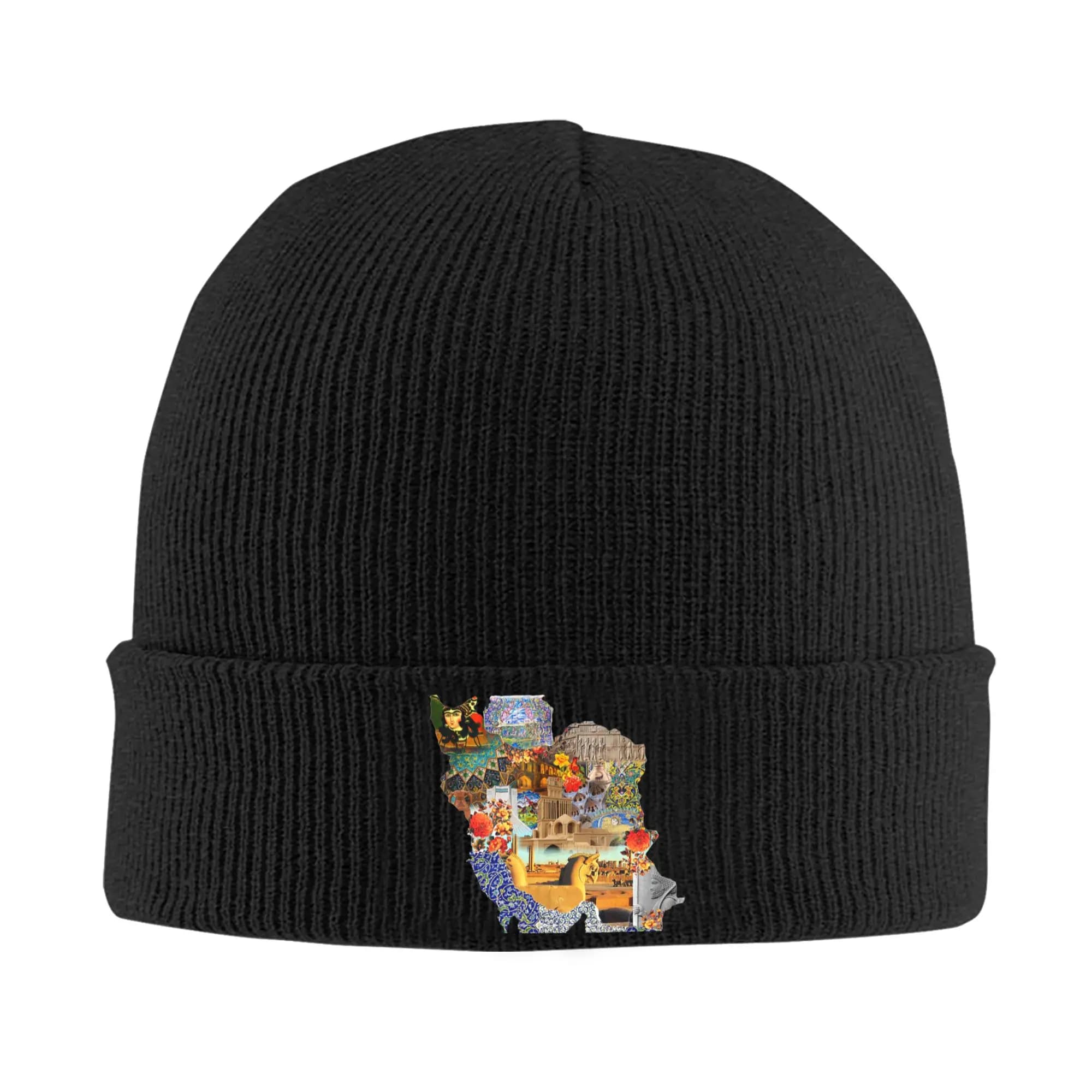 Cappello lavorato a maglia con mappa dell'Iran per donna e uomo, berretto invernale, cappello casual