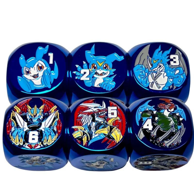 1 pz. Dado in metallo a tema Digimon Imperialdramon, gioco da tavolo, dado indicatore originale per fan di anime DTCG, giocattolo regalo