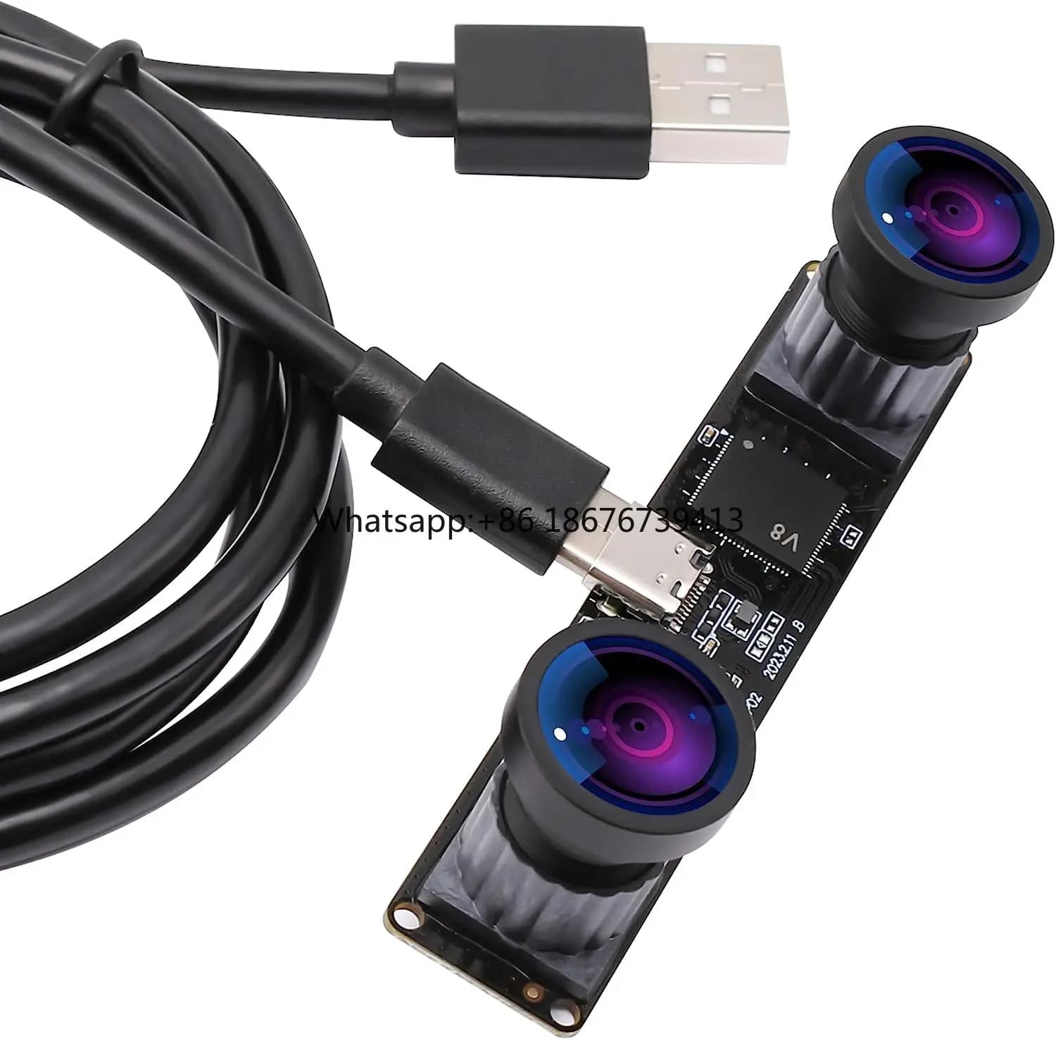 4MP Dual Lens USB Camera Synchronization Webcam Board Wide Angle 1080P 60fps 3D Stereo Camera Module for Computer Raspberry