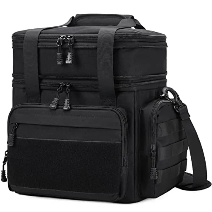 Grande Borsa Termica Tattica per Uomo, Contenitore Pranzo Isolato per Adulti, Borsa Termica Impermeabile Antiperdita con Doppio Scomparto