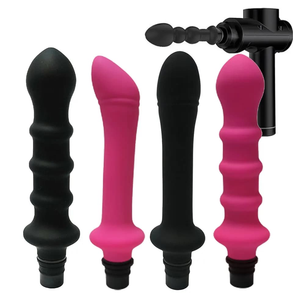 Masturbatore Fascia Gun Adattatore Accessori Massaggio Testa a silicone Dildo Giocattoli sessuali per donne Vibratori Pene