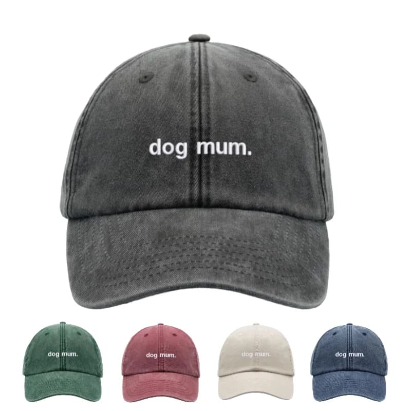 1 pezzo: Mamma di un cane. Cappellino da Baseball Vintage Lavato Stile Kanye per Donne, Cappello da Guida Casual Regolabile Antivento per Uso Quotidiano