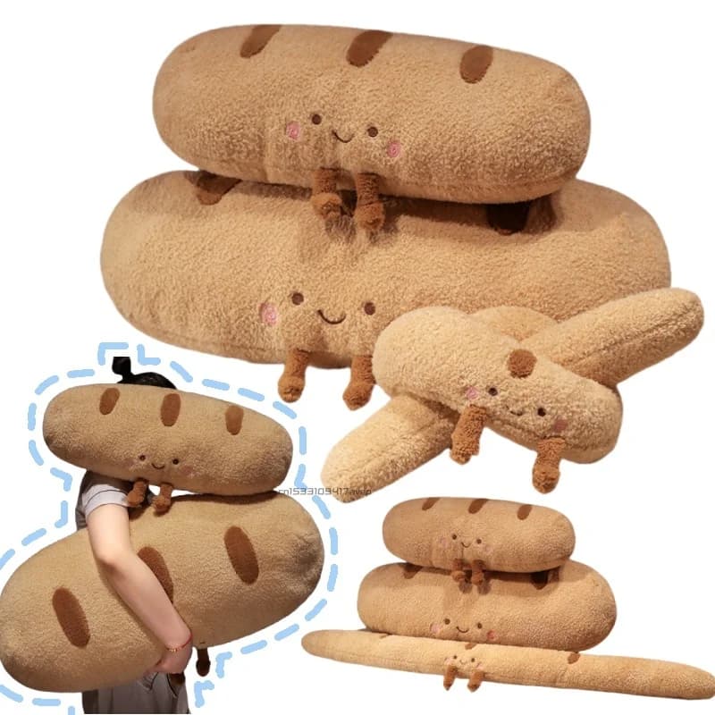 Morbido cuscino lungo per baguette, design carino, imbottito, cuscino per pane baguette, peluche, decorazione per divano, capibara, per regalo per ragazza ragazzo