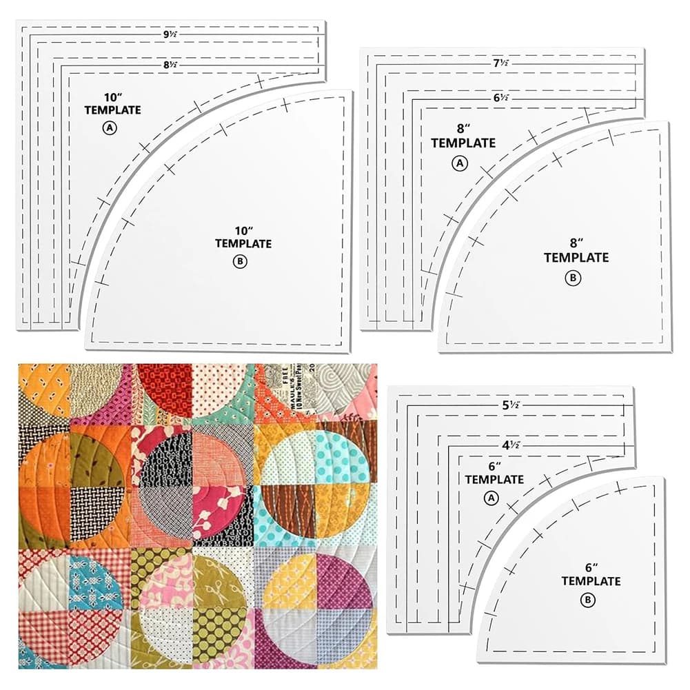 Grande righello per quilting acrilico curvo, modello per quilting in plastica, accessori per cucire