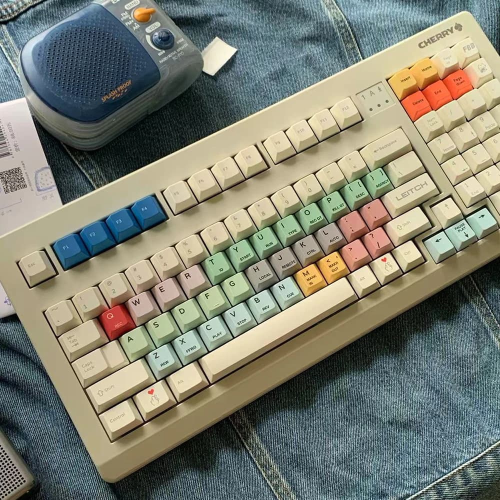 Copritasti FBB Leitch PBT DYE-SUB Set di copritasti per tastiere meccaniche 60%, 75%, 80%, 96%, 100% Accessori fai da te per computer