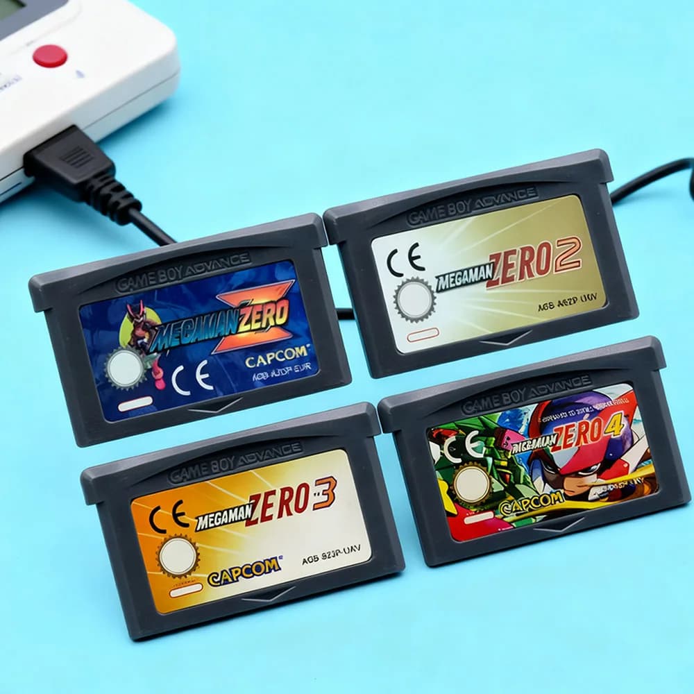 Cartuccia di Gioco GBA MegaMan 32 Bit, Scheda Console per Videogiochi Mega Man Zero 1-4, Mega Man Red Sun Blue Moon per GBA