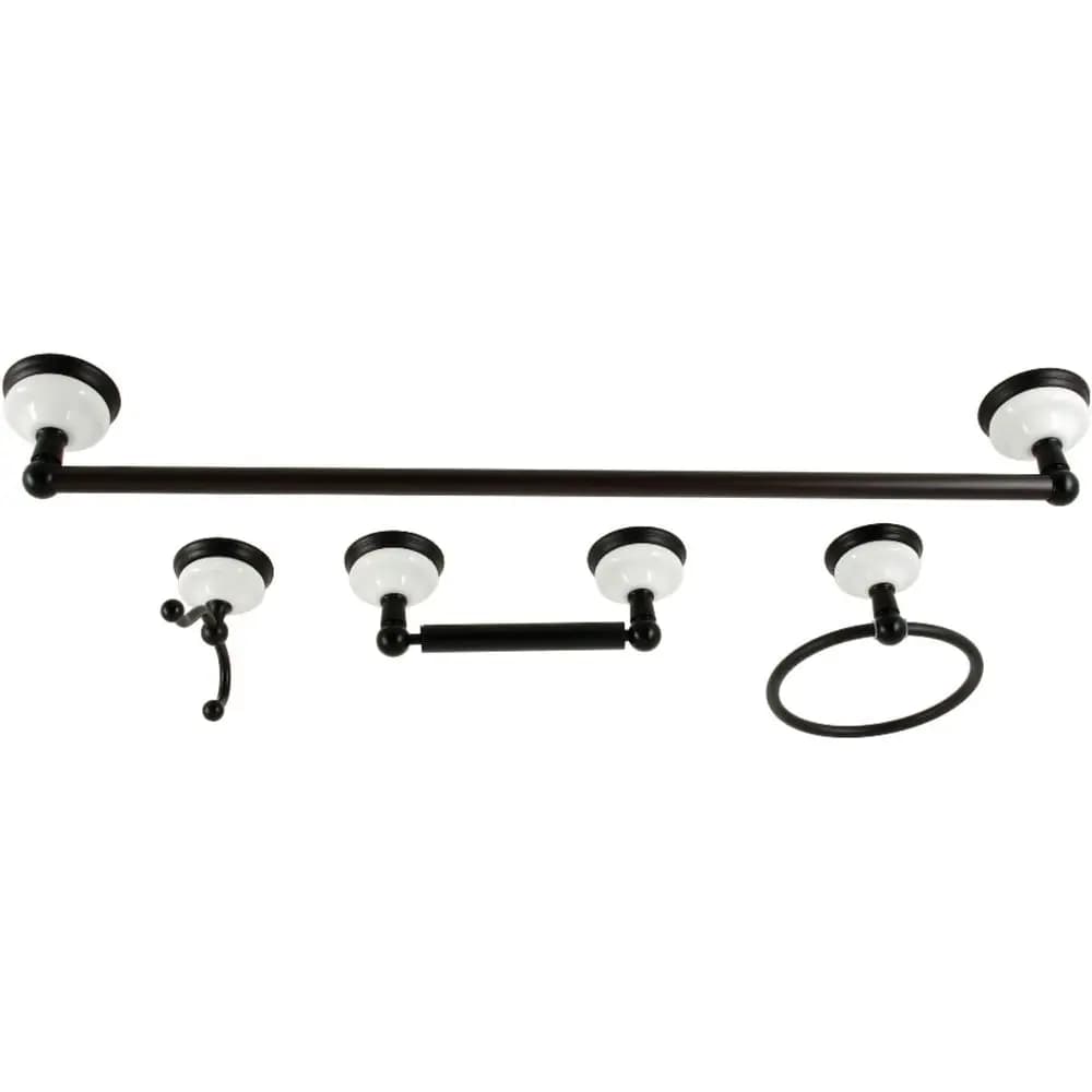 BAK1111478MB ian Set di accessori da bagno con portasciugamani da 24 pollici, 4 pezzi, in nero opaco