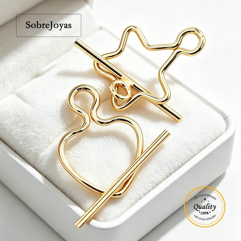 14K Gold Filled Star Toggle Set Heart Charm 10MM Gold Pendant DIY Jewelry Findings for Necklace Accessories