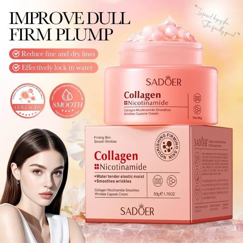 Cream moisturizing collagen and niacinamide SADOER to smooth wrinkles and light the skin
