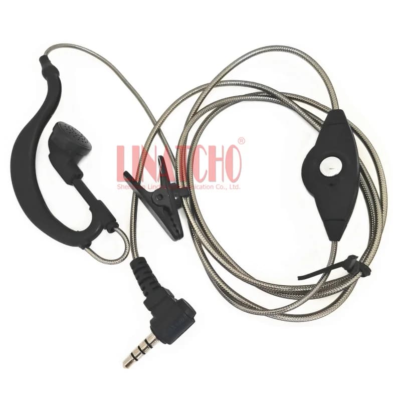 Gancio per l'orecchio trasparente grigio PTT 3,5 mm Pin VX-354 VX-400 VX-410 VX-3R VX-5R Auricolare con gancio per walkie-talkie