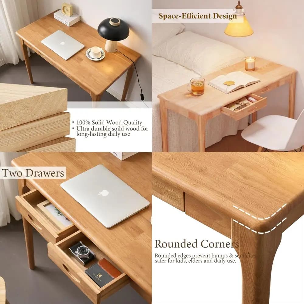 Scrivania in Legno Massello 40: Scrivania Compatta per Ufficio Domestico, Gaming, Computer, Camera da Letto, Studio e Piccoli Spazi - Facile Montaggio