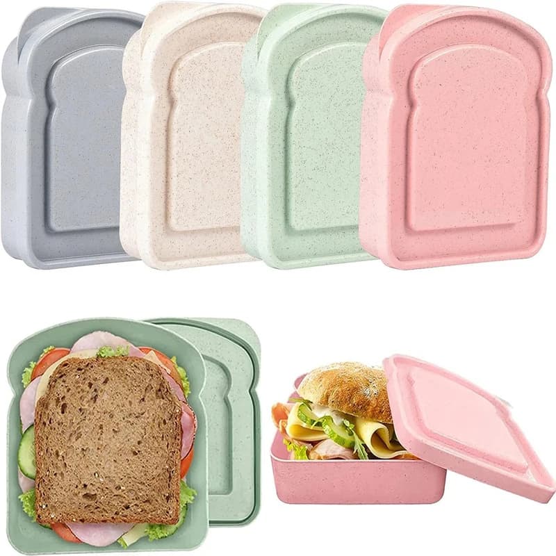 Contenitori per Sandwich Lunch Box Toast Storage Box con coperchio custodia per alimenti portatile custodia per Sandwich riutilizzabile per microonde