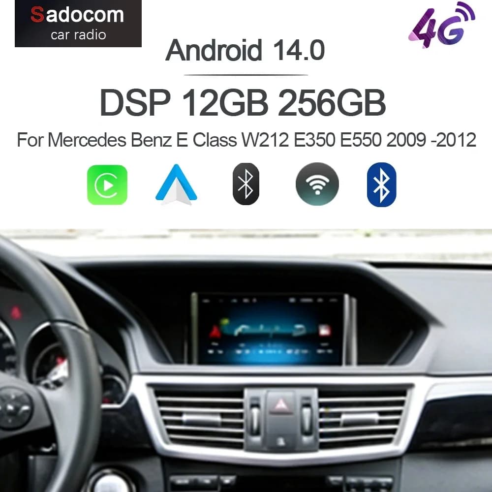 CarPlay 7" DSP Android 15 12GB RAM 256GB ROM Autoradio GPS Multimediale per Mercedes Benz Classe E W212 E350 E550 2009-2012