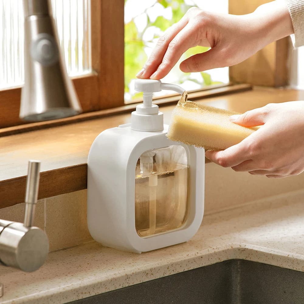 1/2-piece large capacity soap dispenser bottle, transparent visible plastic pressed bottle, suitable for travel, kitchen, bathroom