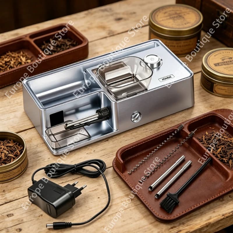 Macchina Automatica 3-in-1 per Sigarette 2026, Iniettore Elettrico Intelligente con Sensore per Sigarette, Pinzette per Tubi Rotondi da 5.5, 6.5, 8mm per Tabacco