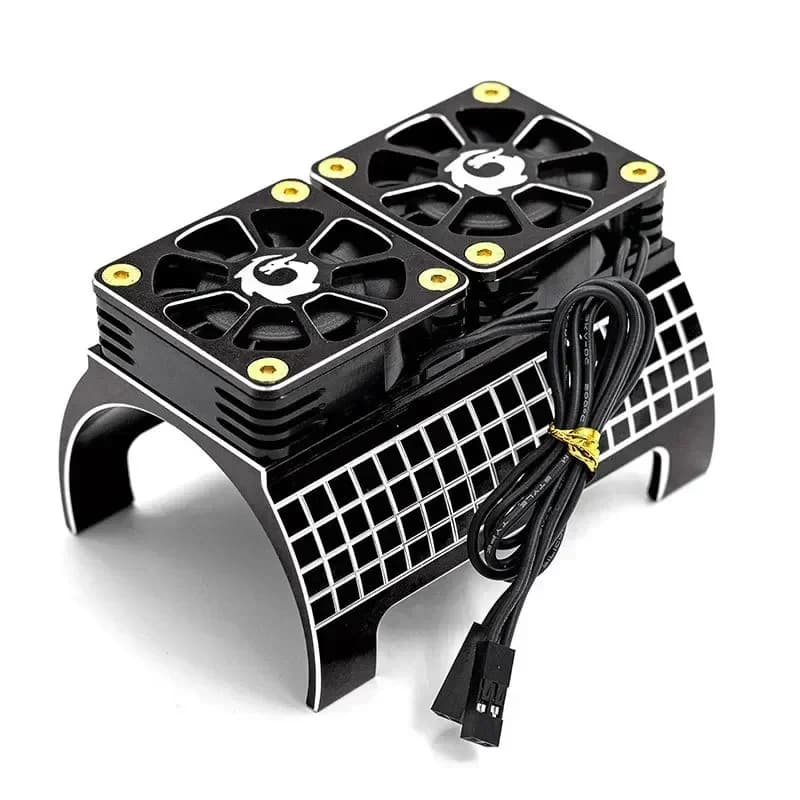 Metallo Doppia Ventola di Raffreddamento 4985 1717 Dissipatore di Calore Del Motore Per 1/5 Trxs X-Maxx 6S 8S Arrma KRATON RC Auto Aggiornamenti Parti