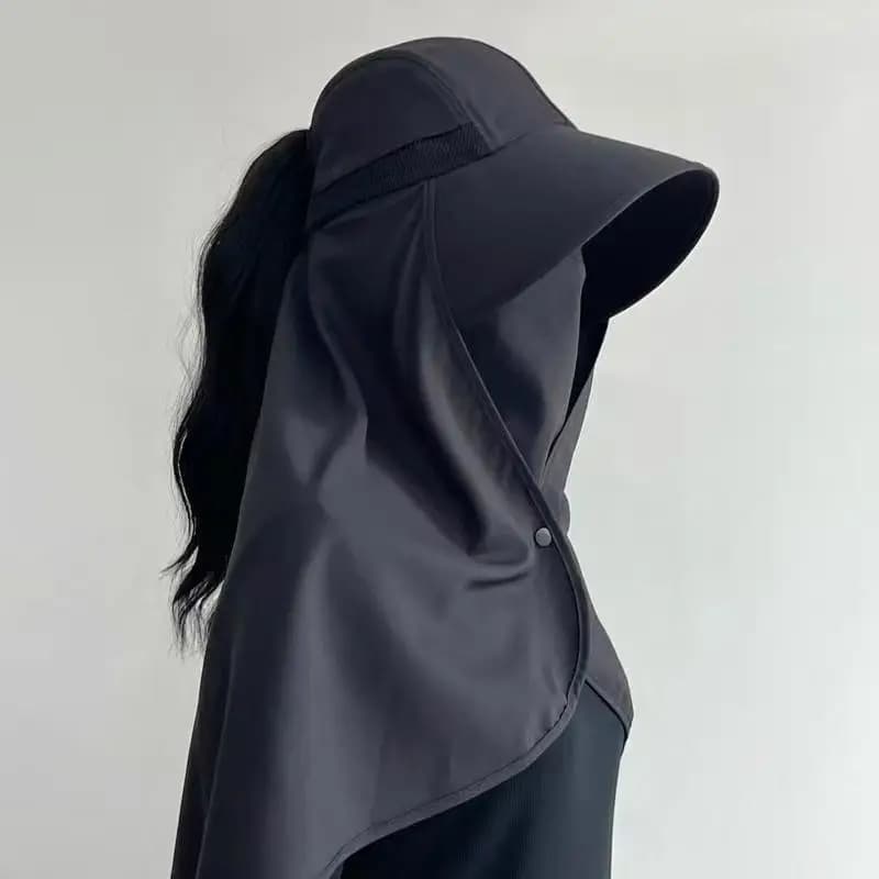 All-In-One Sun Hat For Women With Full Face Protection Mask And Shawl For Beach and Running