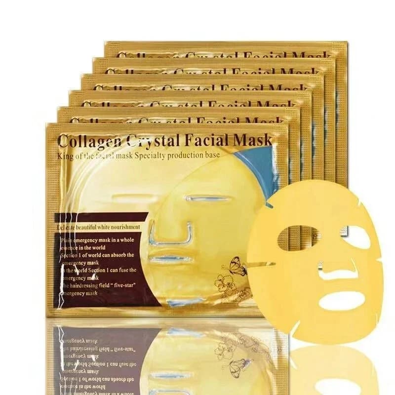 10 pieces of gold crystal collagen masks for face beauty skin care big anti-aging mask moisturizing face mask for facial care