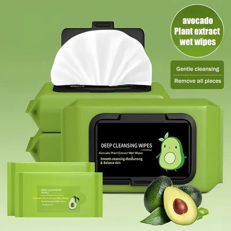 Salviette Struccanti Profumate all'Avocado - Pulizia Profonda Ipoallergeniche Idratanti Delicate per il Viso Ideali per Viaggi