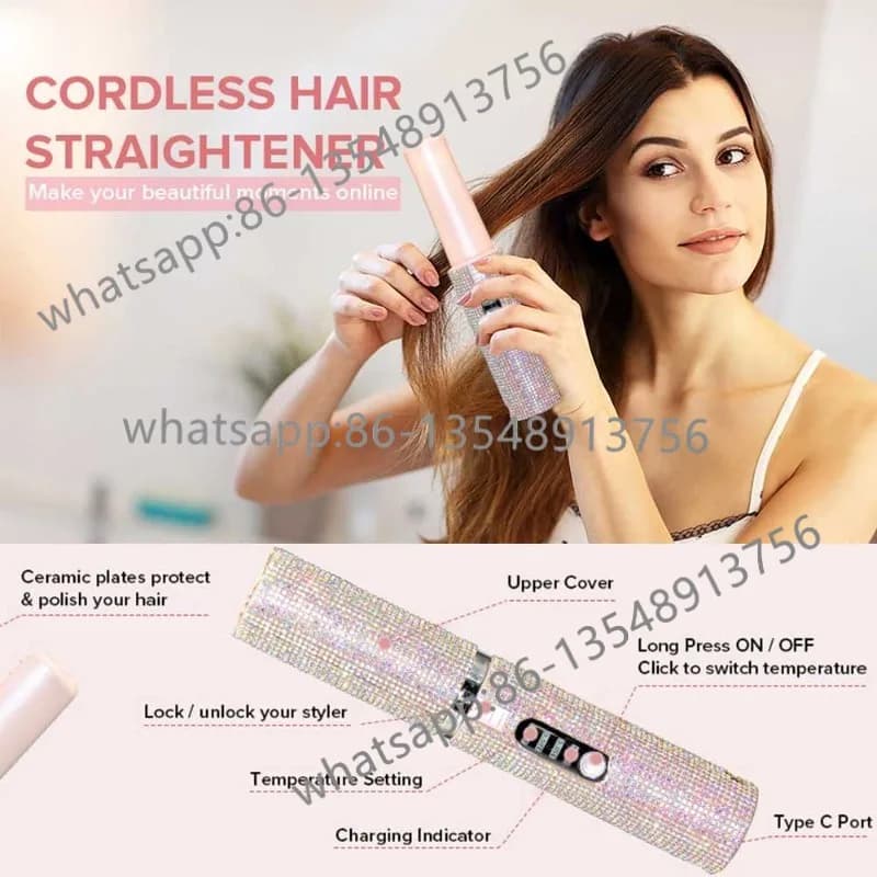 Hot Sale Mini Wireless Hair Plate Charging Portable USB Hairdresser Double Use