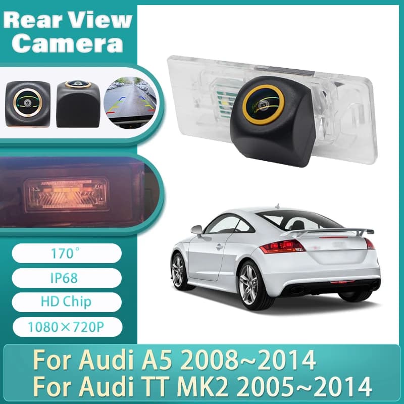 1080P HD Night Vision Backup Rear View camera For Audi A5 2008~2014 TT MK2 2005~2014 CCD license plate Camera 170° Fisheye Lens