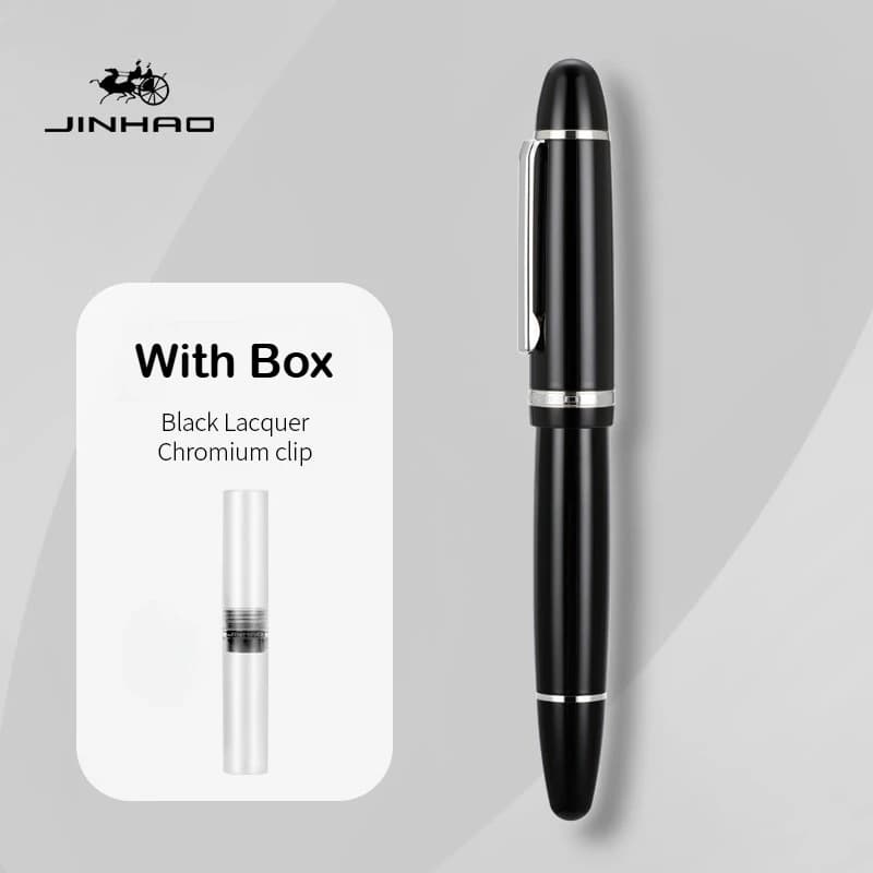 JINHAO X169 Fountain Pen Gold Clip Pen Elegant Black EF/F/M Nib Writing Ink Pen Pk 9019 Stationery Office School Supplies