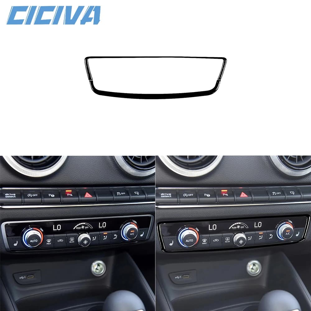 For Audi A3 S3 RS3 8V 2013-2019 piano black central air conditioning control panel car cover inside Trim accessories Sticker