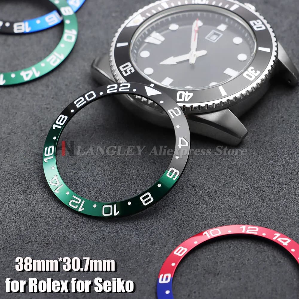 38mm*30.7mm Alloy Watch Bezel for 40mm Watch Case NH35 NH34 SUB GMT Diving Men Watch Accessories Replace Watch Bezel Insertions