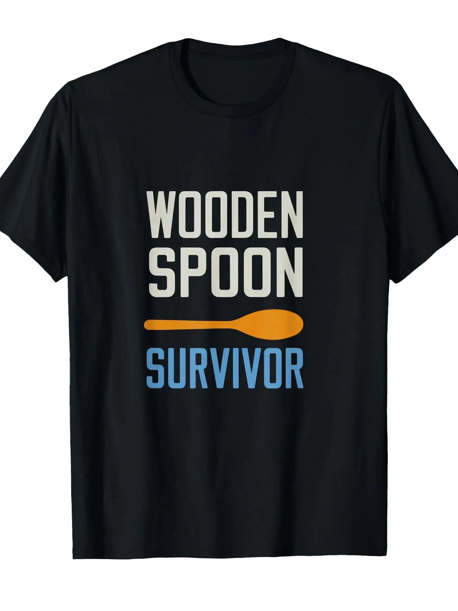 Wooden Spoon Survivor Theme Fun T-shirt - Canadian Wind Fun T-shirt with Spoon design
